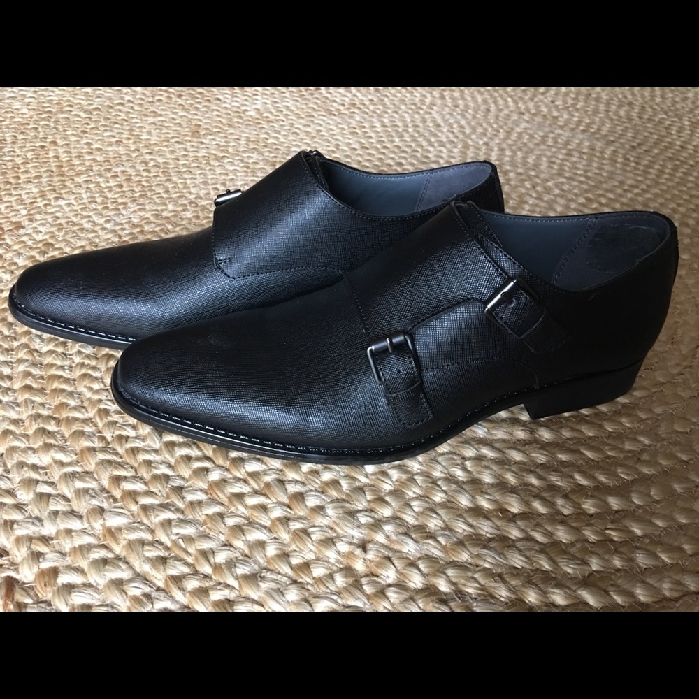 Calvin Klein Mens Reeve Leather Dress Monk Shoes